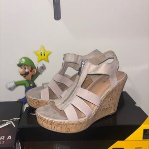 Torrid Beige Strappy Wedge Sandals